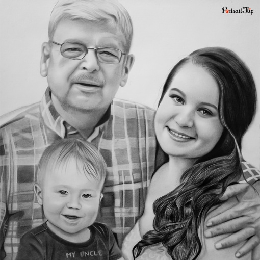 GrandParents & GrandChildren Charcoal Portraits